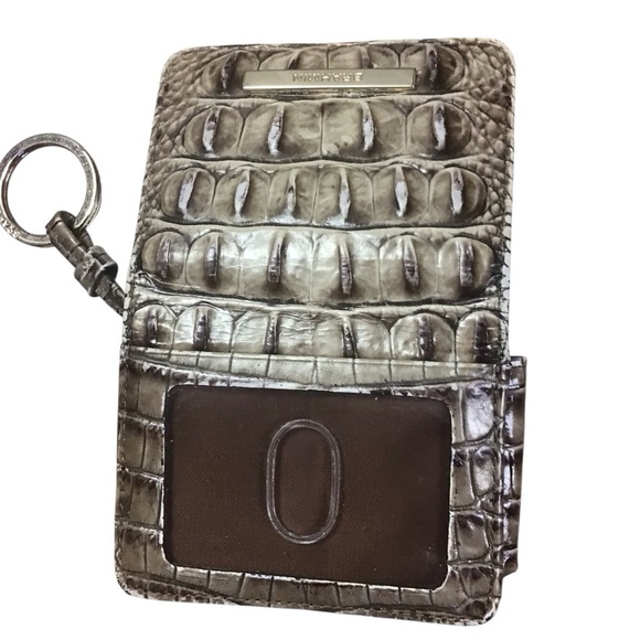 Brahmin Mini Key Brown Collodi Melbourne Genuine Leather Bi Fold Mini Wallet ID - Picture 3 of 12